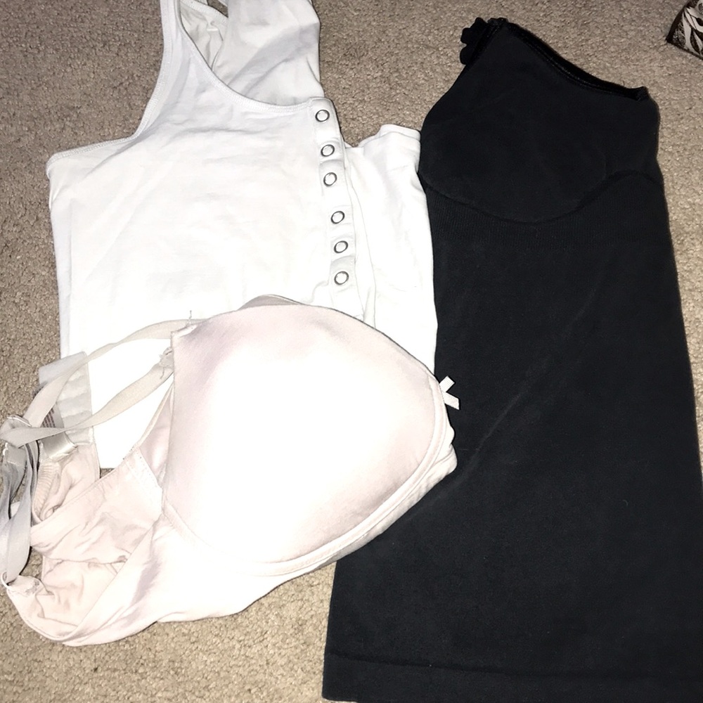 Two maternity tanks tops, bra